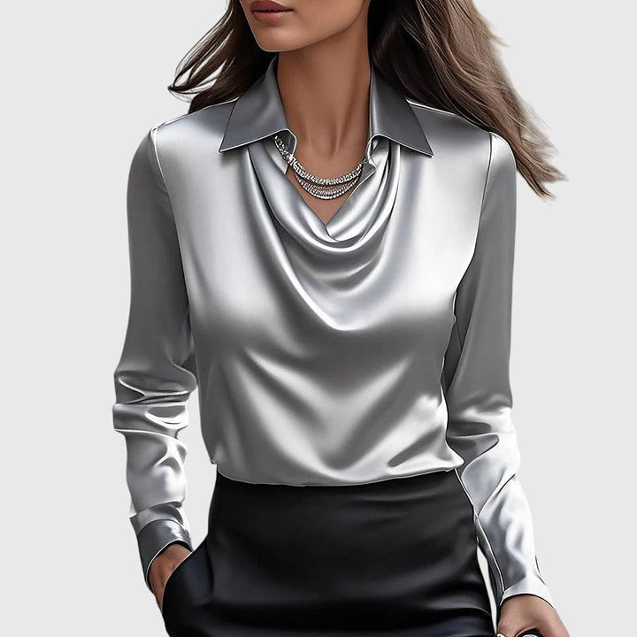 Brooklyn – Elegant blus i satinlook