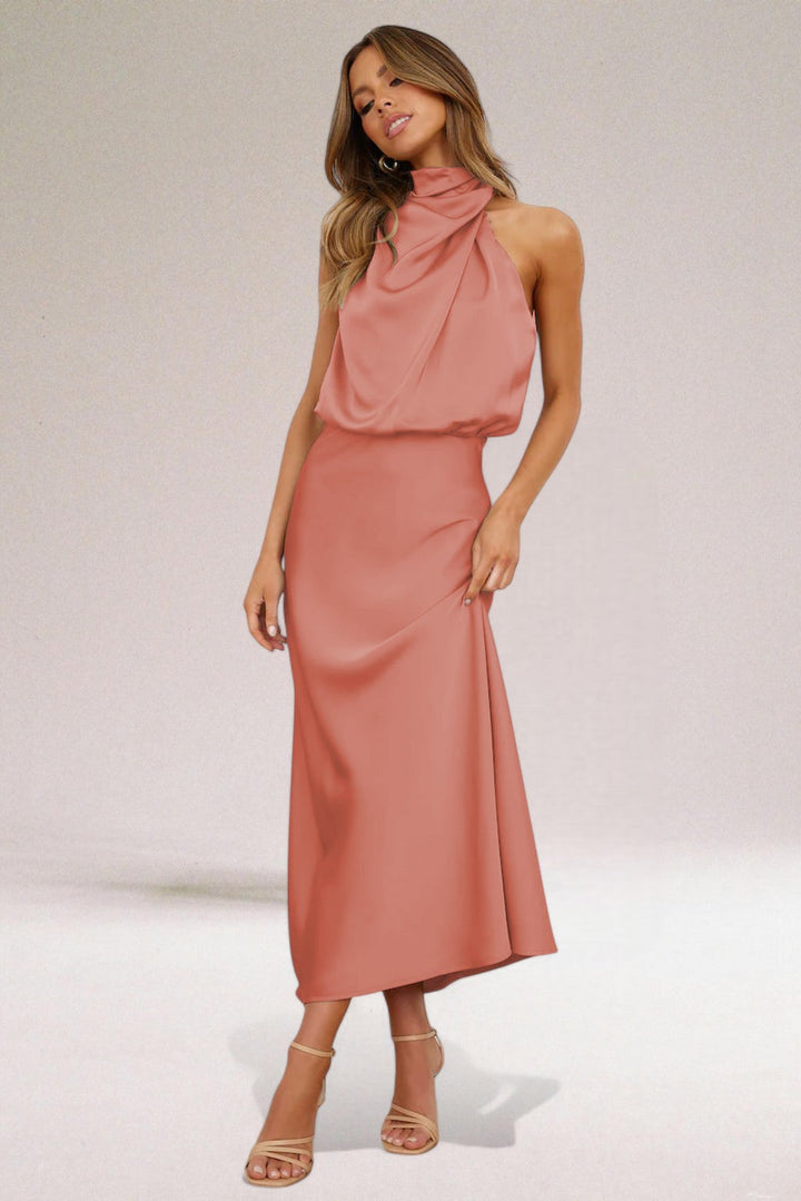 Anna™ | Glamourös Satin Halterklänning