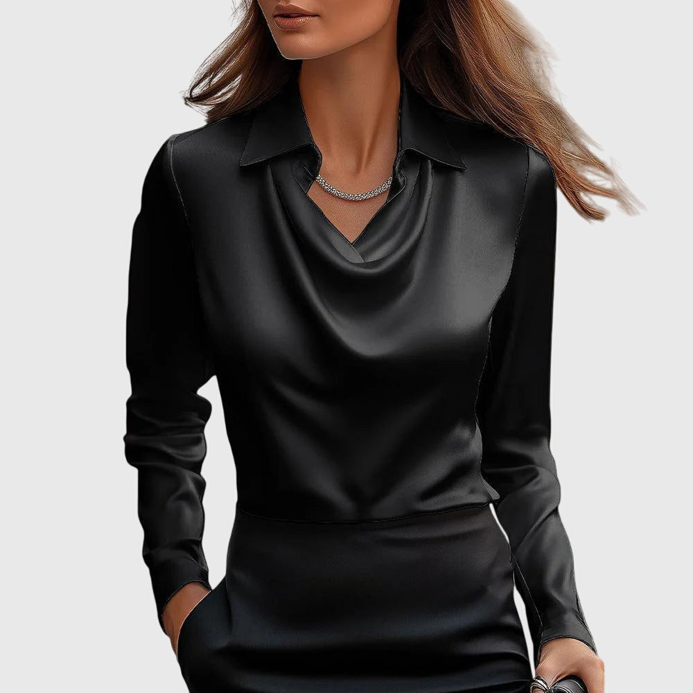 Brooklyn – Elegant blus i satinlook