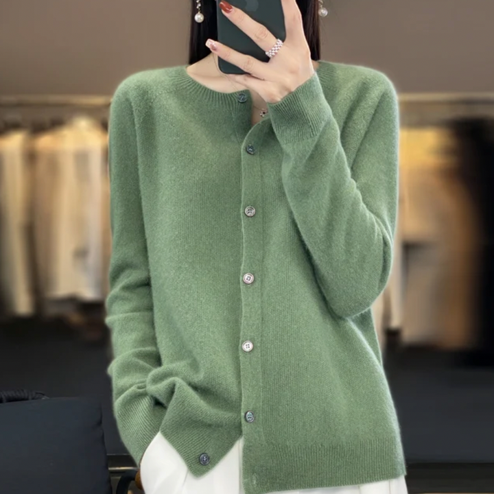 Teresia™ – Elegantē klassisk merinoulltrøje med knapper for komfort og stil